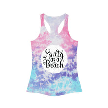 Load image into Gallery viewer, Salty as a Beach Tank Top ~ Tie Dye Racerback Tank Top ~ Beach Tie Dye Shirt ~ Vacation Tee