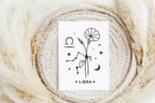 Load image into Gallery viewer, Zodiac Flower Greeting Card