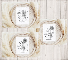 Load image into Gallery viewer, Zodiac Flower Greeting Card