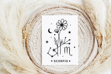 Load image into Gallery viewer, Zodiac Flower Greeting Card