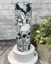 Load image into Gallery viewer, Skull Floral GLOW IN THE DARK Tumbler