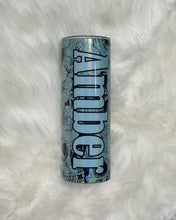 Load image into Gallery viewer, Skull Floral Faux Chunky Glitter Tumbler