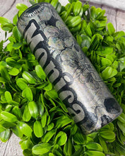 Load image into Gallery viewer, Skull Floral Faux Chunky Glitter Tumbler