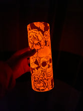 Load image into Gallery viewer, Skull Floral GLOW IN THE DARK Tumbler