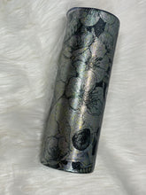 Load image into Gallery viewer, Skull Floral Faux Chunky Glitter Tumbler
