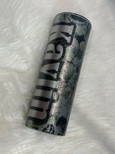 Load image into Gallery viewer, Skull Floral Faux Chunky Glitter Tumbler