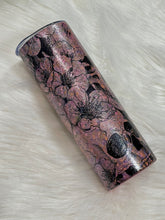 Load image into Gallery viewer, Skull Floral Faux Chunky Glitter Tumbler