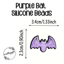 Load image into Gallery viewer, Purple Bat Silicone Bead

