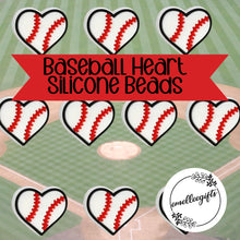 Load image into Gallery viewer, Baseball Heart Silicone Bead
