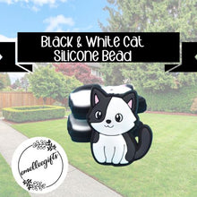 Load image into Gallery viewer, Black and White Cat Silicone Bead
