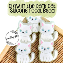 Load image into Gallery viewer, White Glow in the Dark Cat Silicone Bead
