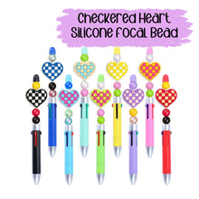 Load image into Gallery viewer, Checkered Flag Heart Silicone Bead
