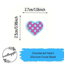 Load image into Gallery viewer, Checkered Flag Heart Silicone Bead
